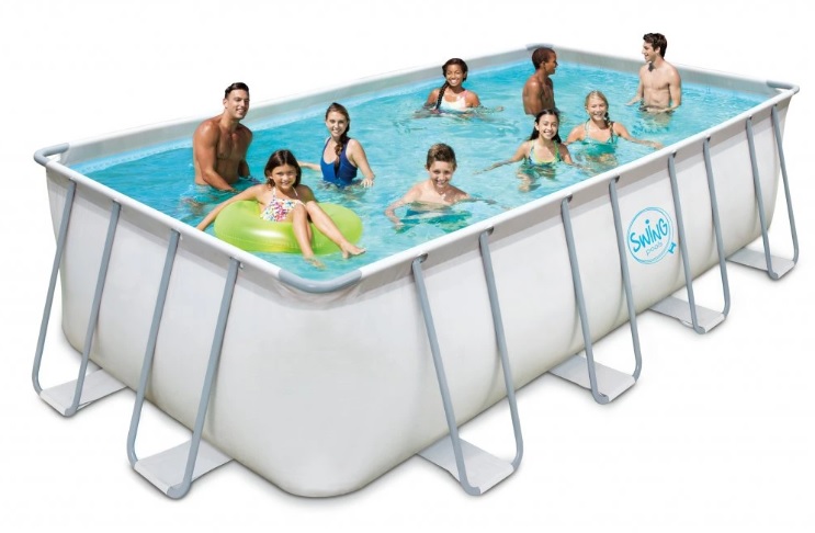 Nadzemní bazén s ocelovou konstrukcí Polygroup Swing GREY 5,49 x 2,74 x 1,32m 3EXB0208 3